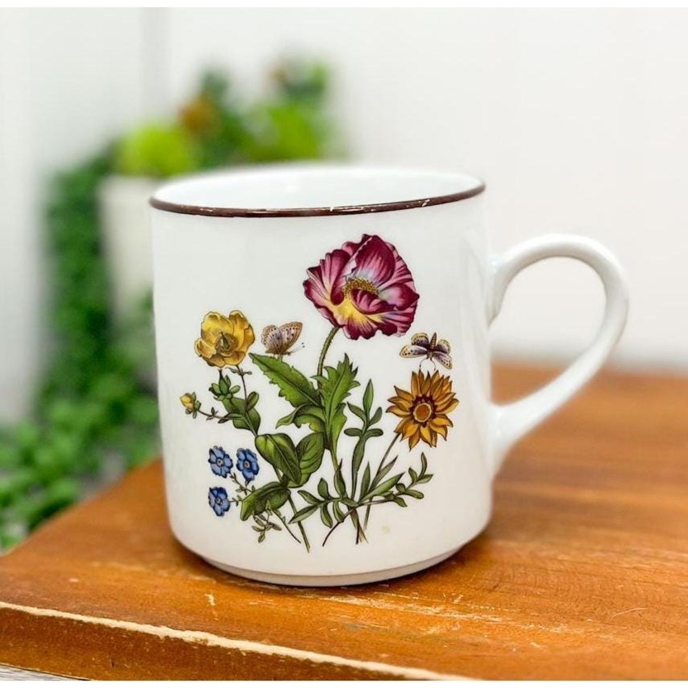 Vintage Floral Coffee Mug - Made in Western Germany